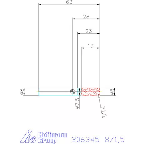 Garant Garant Master INOX VHM tóruszmaró HPC DIN 6535 HA 8/1,5 mm