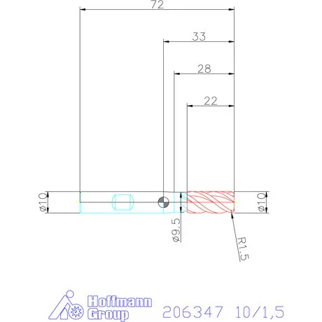 Garant Garant Master INOX VHM tóruszmaró HPC DIN 6535 HB 10/1,5 mm