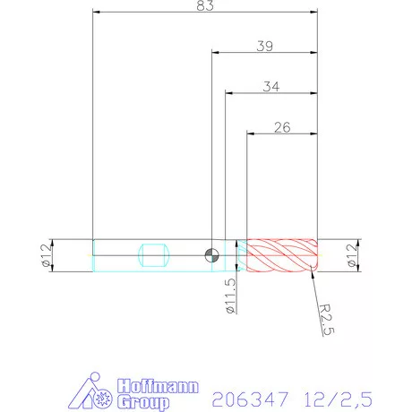 Garant Garant Master INOX VHM tóruszmaró HPC DIN 6535 HB 12/2,5 mm