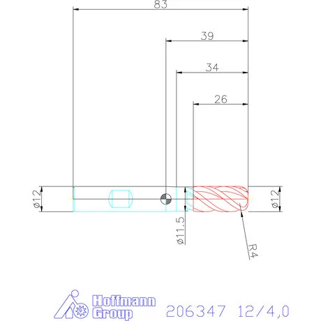 Garant Garant Master INOX VHM tóruszmaró HPC DIN 6535 HB 12/4,0 mm