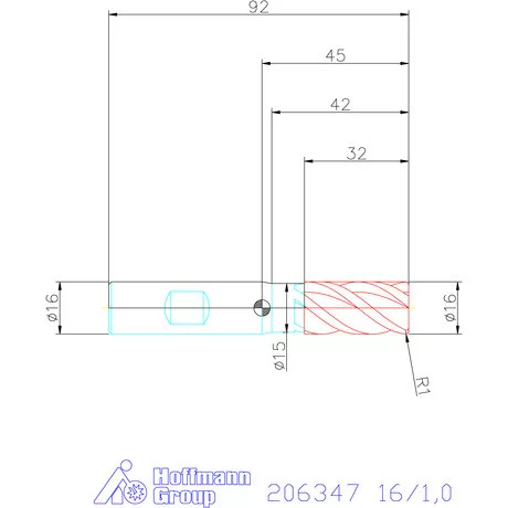 Garant Garant Master INOX VHM tóruszmaró HPC DIN 6535 HB 16/1,0 mm