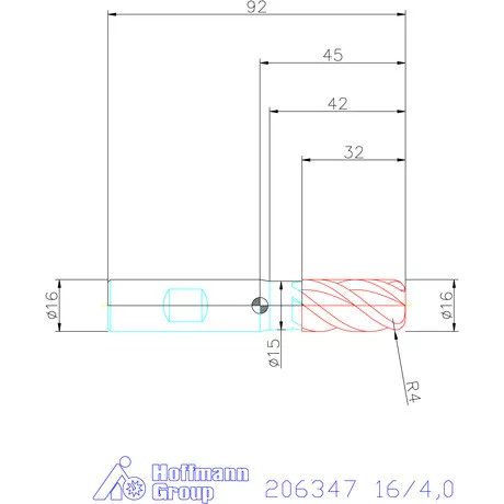 Garant Garant Master INOX VHM tóruszmaró HPC DIN 6535 HB 16/4,0 mm