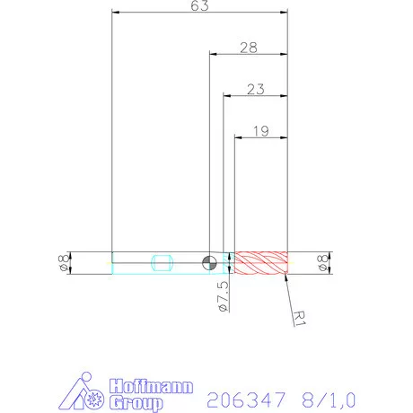 Garant Garant Master INOX VHM tóruszmaró HPC DIN 6535 HB 8/1,0 mm