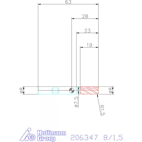 Garant Garant Master INOX VHM tóruszmaró HPC DIN 6535 HB 8/1,5 mm
