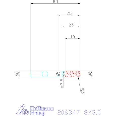 Garant Garant Master INOX VHM tóruszmaró HPC DIN 6535 HB 8/3,0 mm