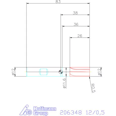 Holex Holex Pro INOX VHM tóruszmaró HPC DIN 6535 HB 12/0,5 mm