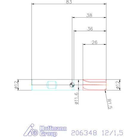 Holex Holex Pro INOX VHM tóruszmaró HPC DIN 6535 HB 12/1,5 mm