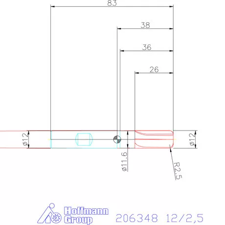 Holex Holex Pro INOX VHM tóruszmaró HPC DIN 6535 HB 12/2,5 mm