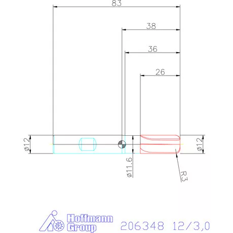 Holex Holex Pro INOX VHM tóruszmaró HPC DIN 6535 HB 12/3,0 mm