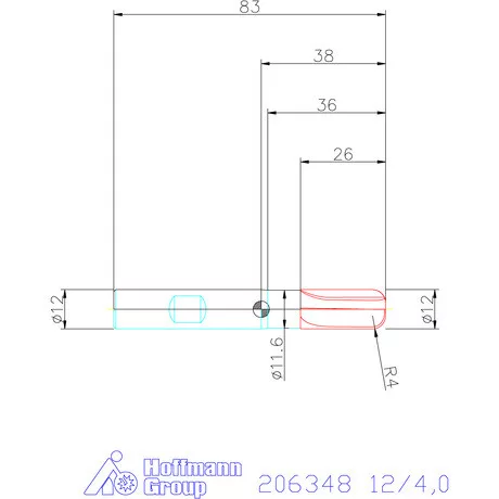 Holex Holex Pro INOX VHM tóruszmaró HPC DIN 6535 HB 12/4,0 mm