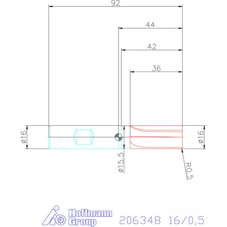 Holex Holex Pro INOX VHM tóruszmaró HPC DIN 6535 HB 16/0,5 mm