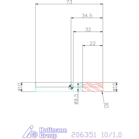 Garant VHM tóruszmaró HPC DIN 6535 HA 10/1,0 mm