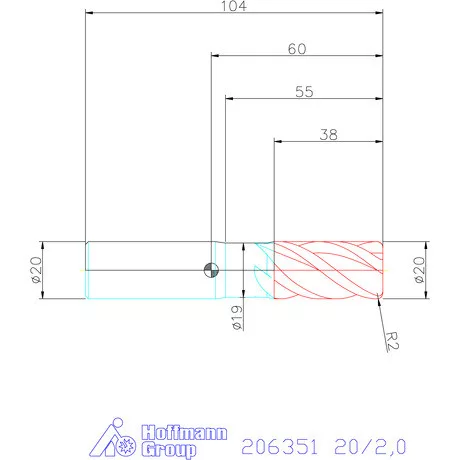 Garant VHM tóruszmaró HPC DIN 6535 HA 20/2,0 mm