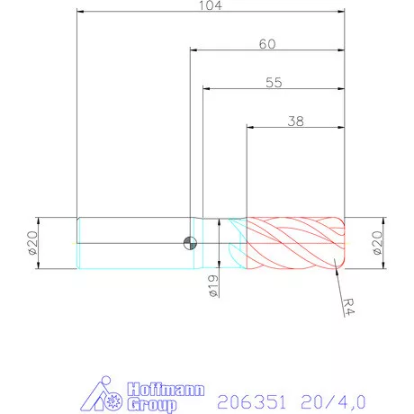 Garant VHM tóruszmaró HPC DIN 6535 HA 20/4,0 mm