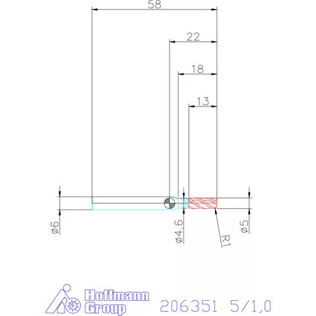 Garant VHM tóruszmaró HPC DIN 6535 HA 5/1,0 mm