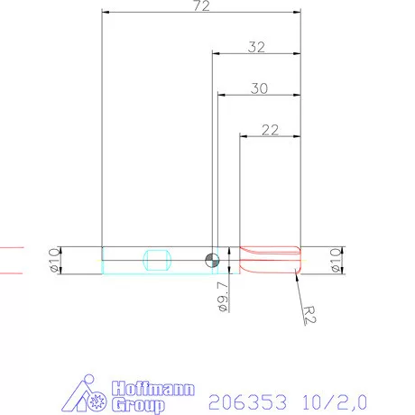 Holex VHM tóruszmaró HPC DIN 6535 HB 10/2,0 mm