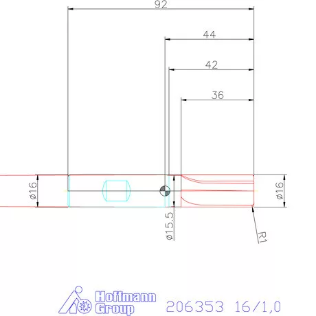Holex VHM tóruszmaró HPC DIN 6535 HB 16/1,0 mm