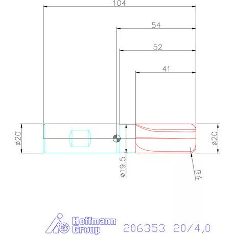 Holex VHM tóruszmaró HPC DIN 6535 HB 20/4,0 mm