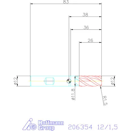 Garant Garant Master Steel VHM tóruszmaró HPC 12/1,5 mm