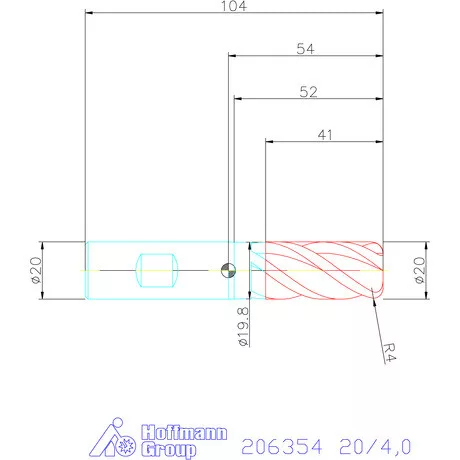 Garant Garant Master Steel VHM tóruszmaró HPC 20/4,0 mm