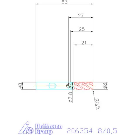 Garant Garant Master Steel VHM tóruszmaró HPC 8/0,5 mm