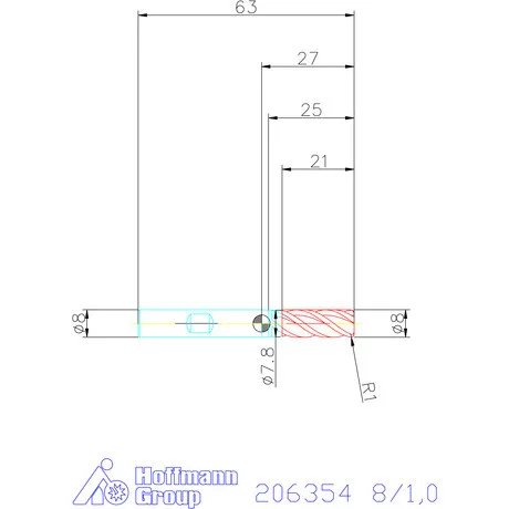Garant Garant Master Steel VHM tóruszmaró HPC 8/1,0 mm