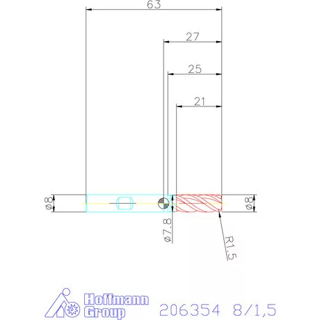 Garant Garant Master Steel VHM tóruszmaró HPC 8/1,5 mm