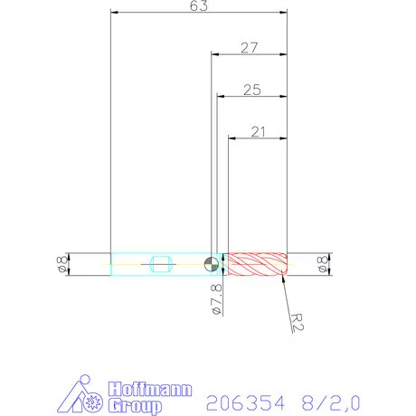 Garant Garant Master Steel VHM tóruszmaró HPC 8/2,0 mm