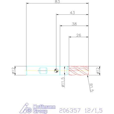Holex Holex Pro Steel VHM tóruszmaró HPC 12/1,5 mm