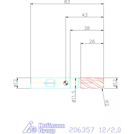 Holex Holex Pro Steel VHM tóruszmaró HPC 12/2,0 mm