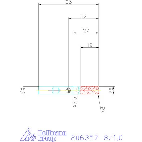 Holex Holex Pro Steel VHM tóruszmaró HPC 8/1,0 mm