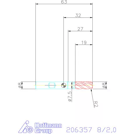 Holex Holex Pro Steel VHM tóruszmaró HPC 8/2,0 mm
