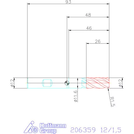 Garant Garant Master Steel VHM tóruszmaró HPC 12/1,5 mm