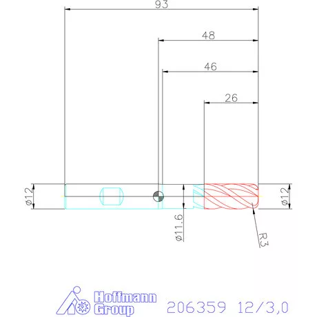 Garant Garant Master Steel VHM tóruszmaró HPC 12/3,0 mm