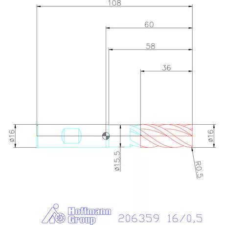 Garant Garant Master Steel VHM tóruszmaró HPC 16/0,5 mm