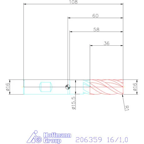 Garant Garant Master Steel VHM tóruszmaró HPC 16/1,0 mm