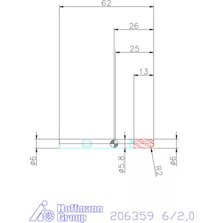 Garant Garant Master Steel VHM tóruszmaró HPC 6/2,0 mm
