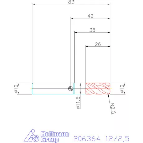 Garant Garant Master Titan VHM tóruszmaró HPC 12/2,5 mm