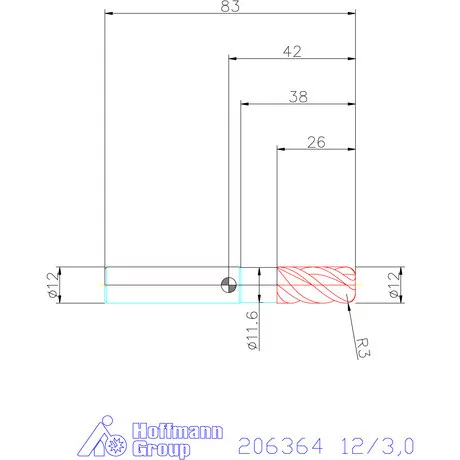 Garant Garant Master Titan VHM tóruszmaró HPC 12/3,0 mm