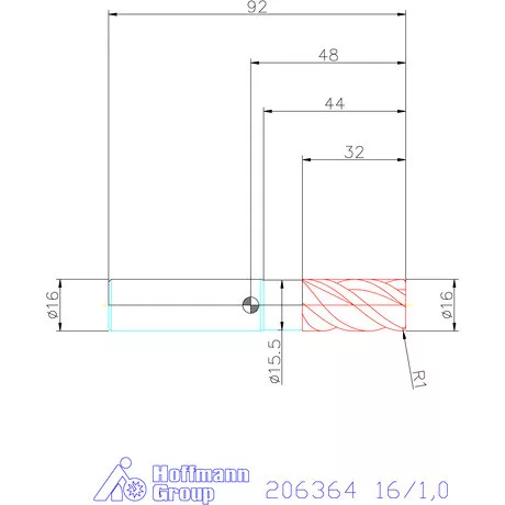 Garant Garant Master Titan VHM tóruszmaró HPC 16/1,0 mm