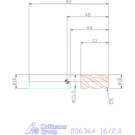 Garant Garant Master Titan VHM tóruszmaró HPC 16/2,0 mm