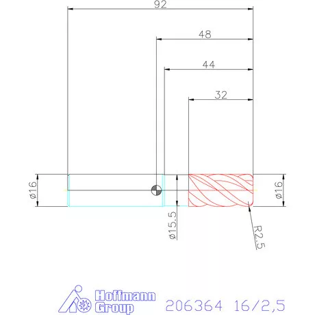 Garant Garant Master Titan VHM tóruszmaró HPC 16/2,5 mm