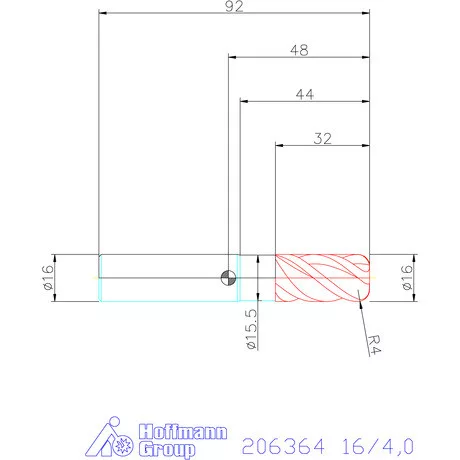 Garant Garant Master Titan VHM tóruszmaró HPC 16/4,0 mm