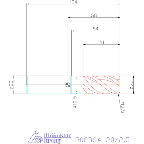 Garant Garant Master Titan VHM tóruszmaró HPC 20/2,5 mm