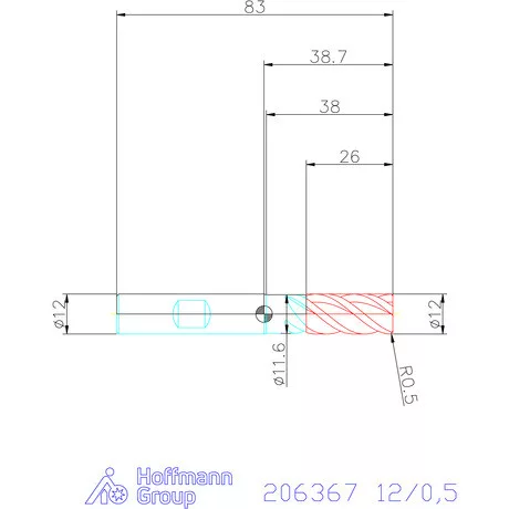 Garant Garant Master UNI VHM tóruszmaró 12/0,5 mm
