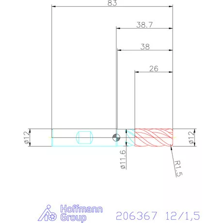 Garant Garant Master UNI VHM tóruszmaró 12/1,5 mm
