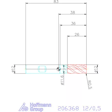 Holex Holex Pro UNI VHM tóruszmaró 12/0,5 mm
