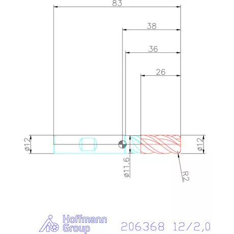 Holex Holex Pro UNI VHM tóruszmaró 12/2,0 mm