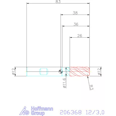 Holex Holex Pro UNI VHM tóruszmaró 12/3,0 mm