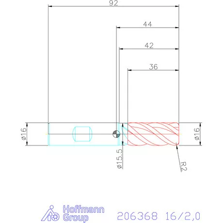 Holex Holex Pro UNI VHM tóruszmaró 16/2,0 mm